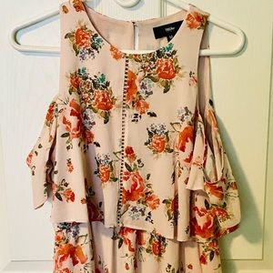 Halter Neck Style Floral Long Dress Size M